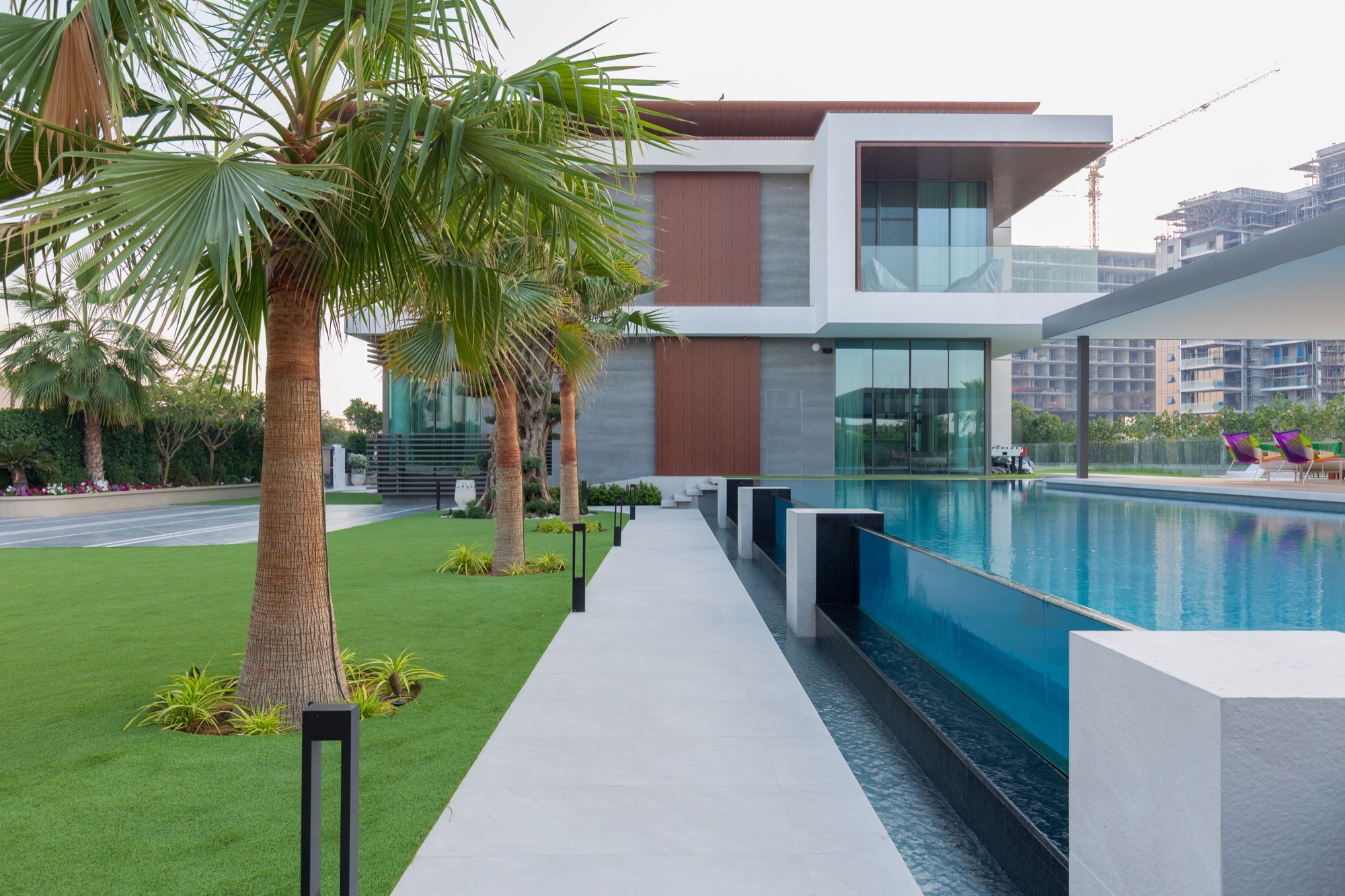 Modern villa landscape design Dubai