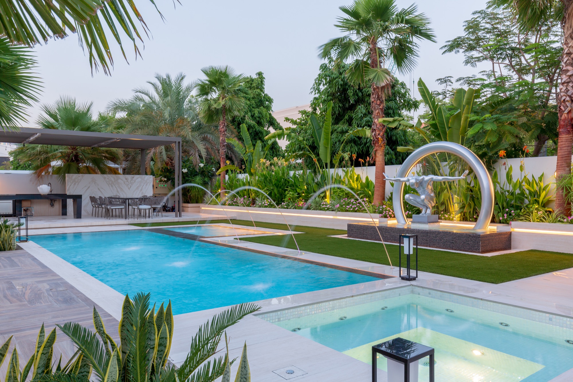 Pool and garden design in Dubai