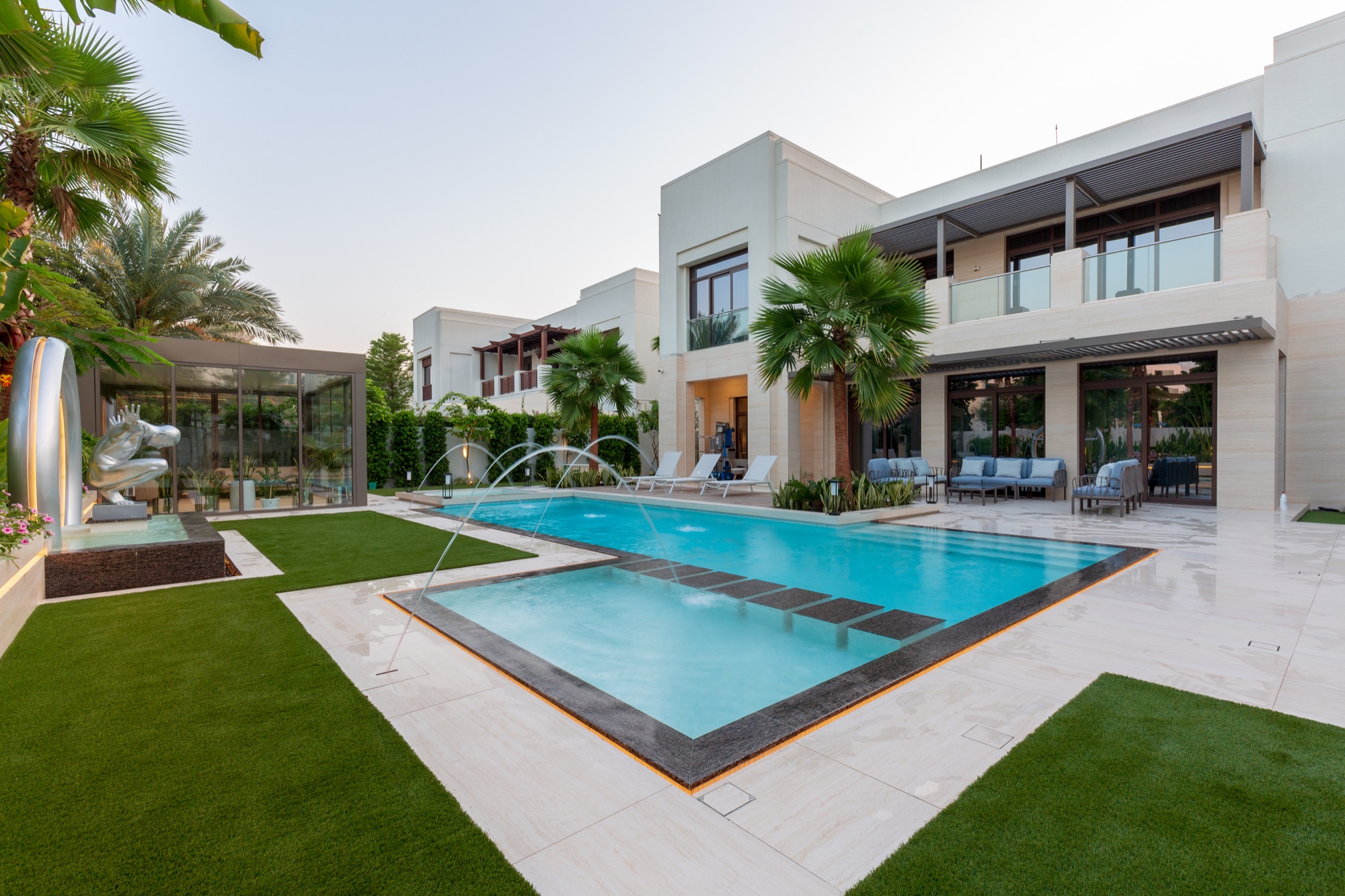 Completed Panamera villa pool and landscape in Dubai