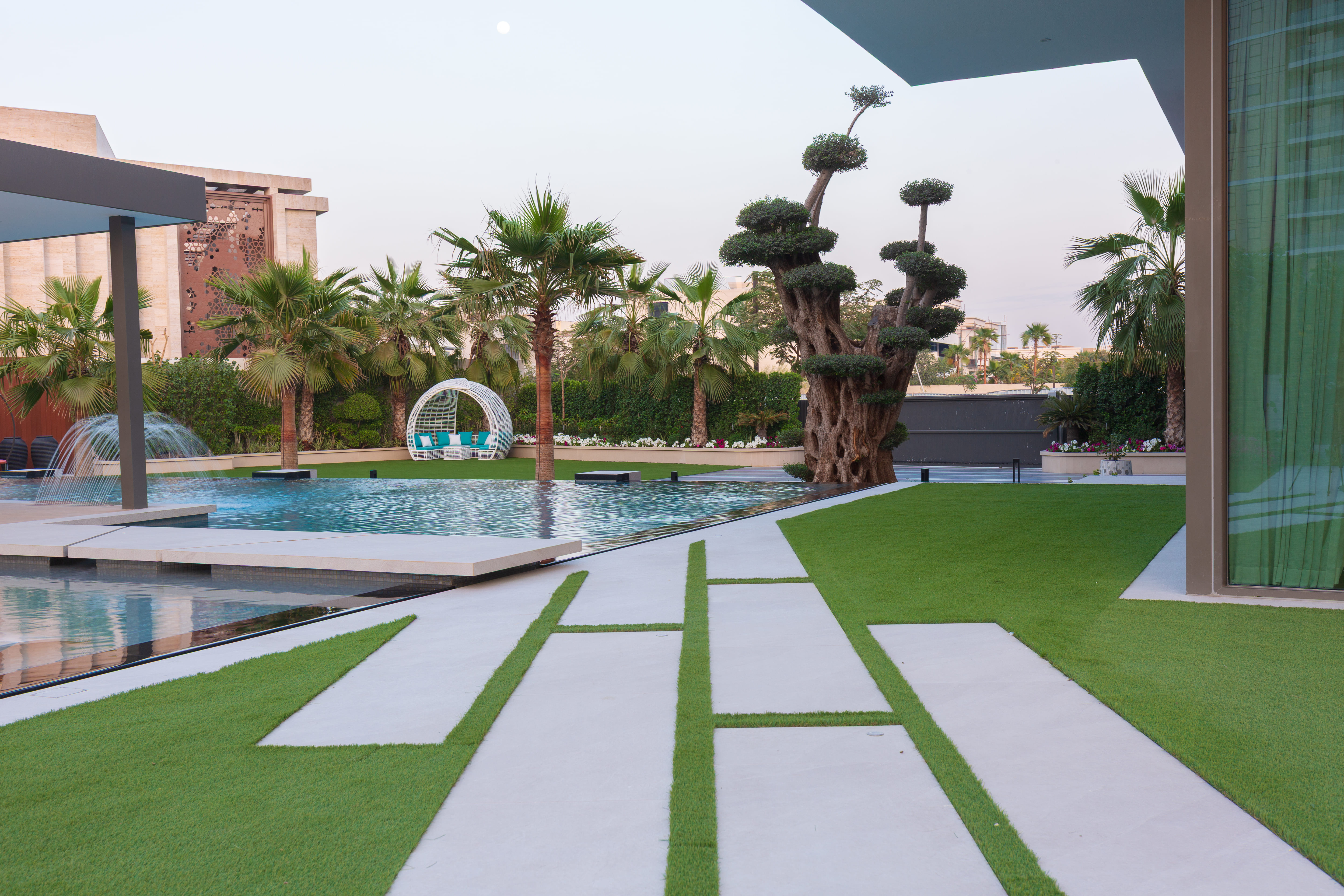 Complete resort-style villa landscape