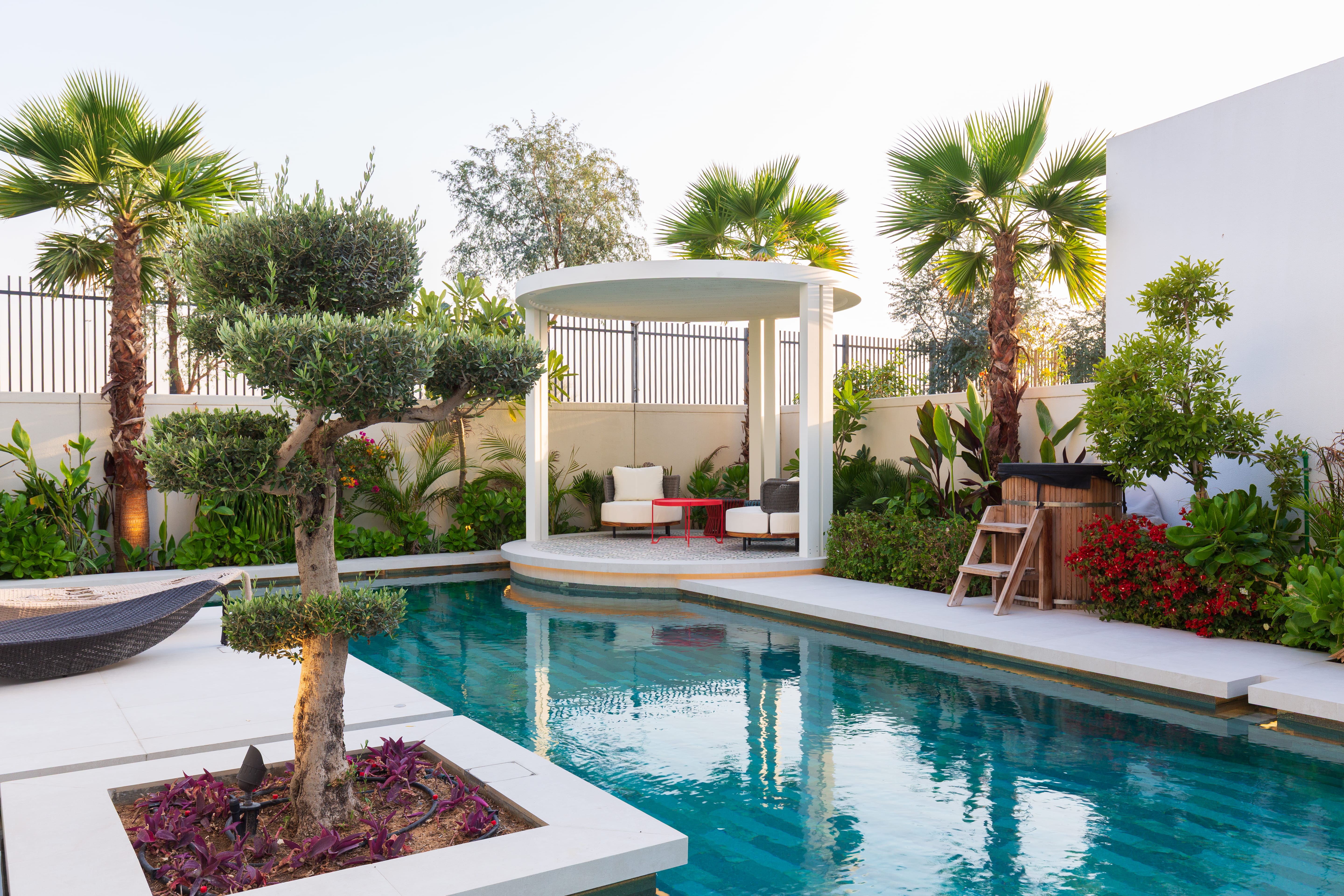Poolside planting detail at Emerald Courtyard