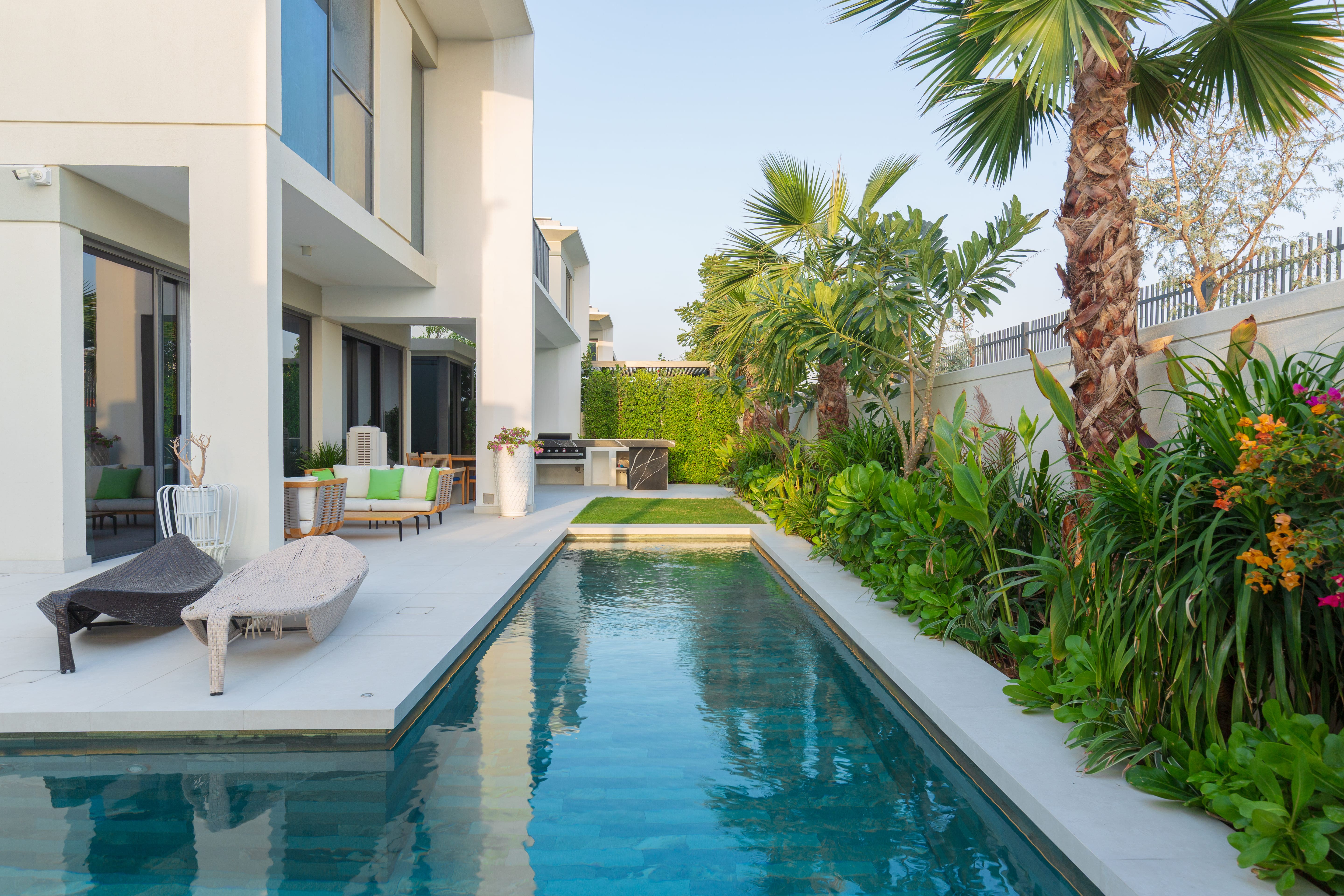 Dense planting and shaded seating in Emerald Courtyard